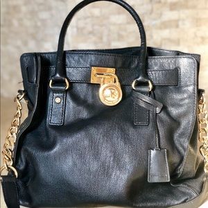 Michael Kors Hamilton Large Leather Tote Black